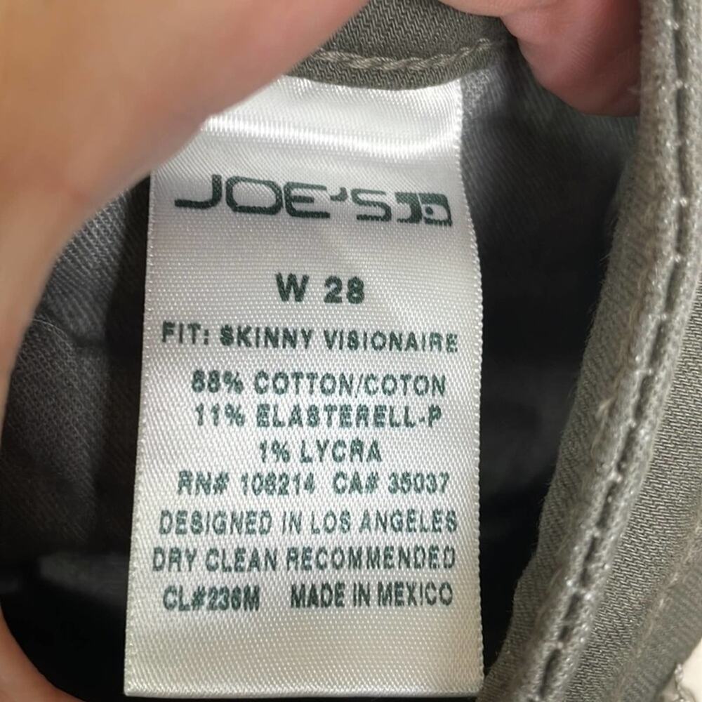 Joe’s Jeans Dirty Olive Skinny Visionaire cutoff jeans women’s 28 - Picture 5 of 11